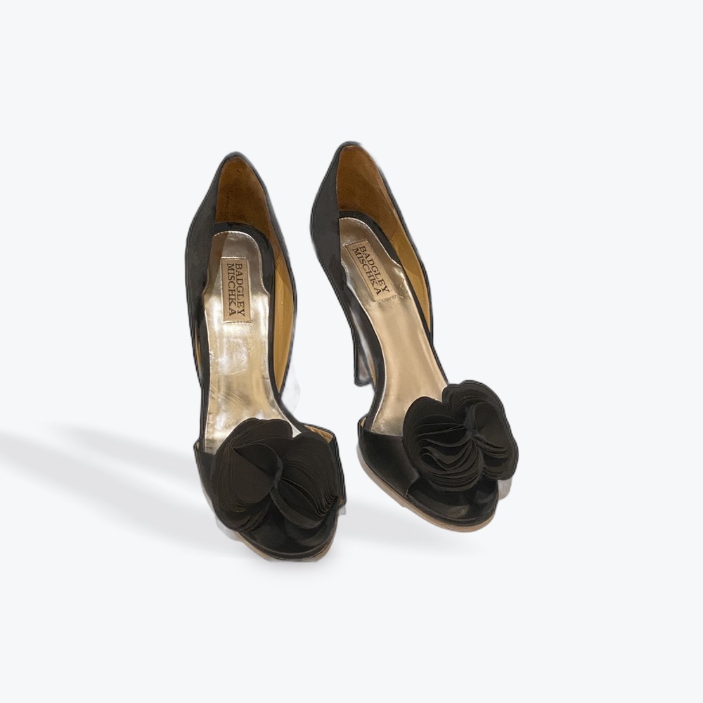 Badgley Mischka Black Peep-Toe Heels